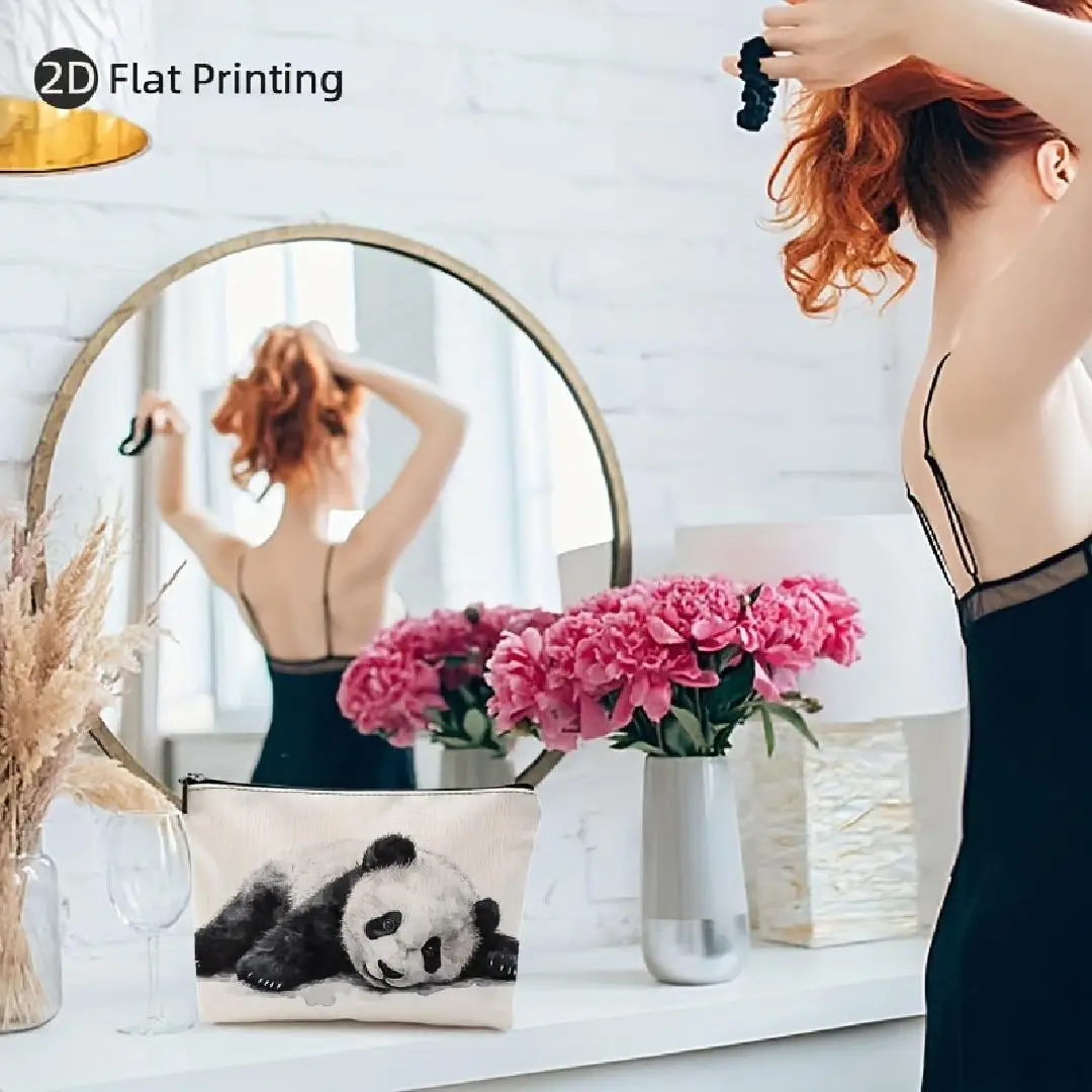 A Cute Panda Rest Makeup Bag- multifunctional zipper pouch, jewelry storage bag, perfect travel zipper small storage bag.