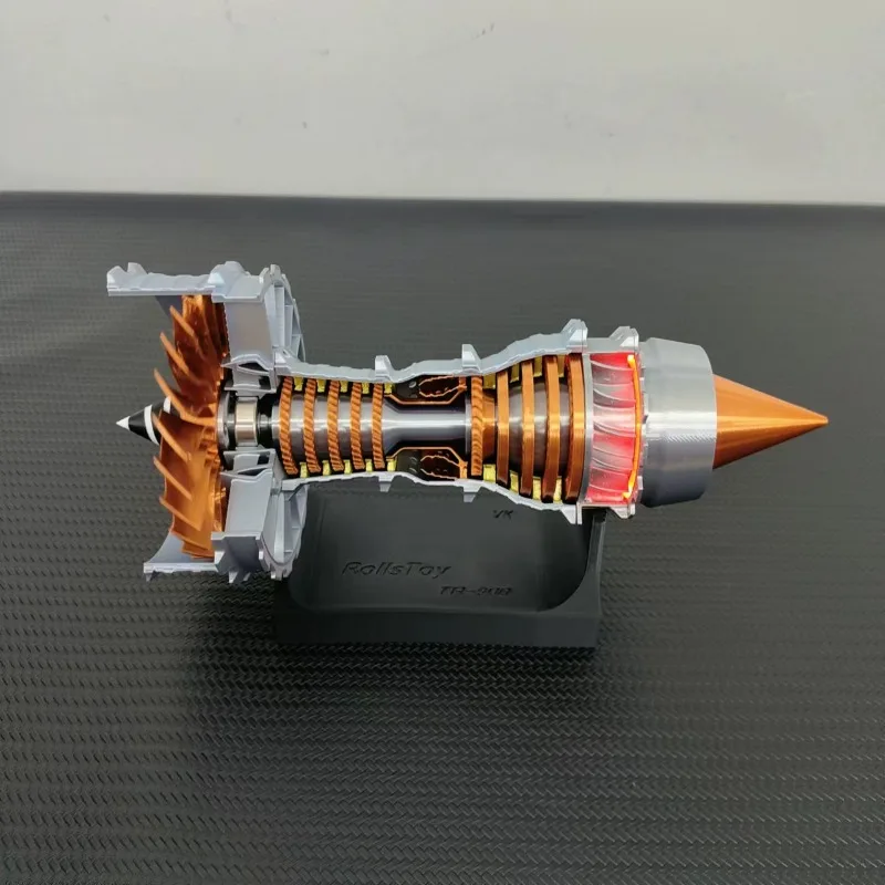 رائعة Turbofan محرك أطقم منمذجة DIY 27 سنتيمتر الكهربائية Turbofan محرك الجمعية الانتهاء نموذج ثلاثية الأبعاد مجموعة ألعاب الطباعة #2