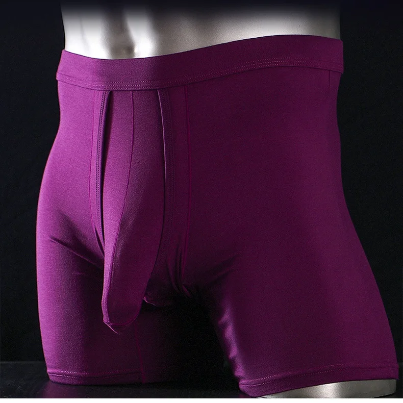 1PCS Mens Long Legs Underwear Separate Ball Pouch Breathable Comfort Sport Seamless Boxer Trunks Shorts Calzoncillo Hombre