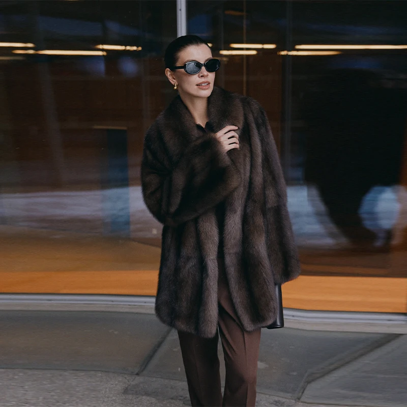 معطف فاخر من الفرو الصناعي السميك للنساء معطف شتوي بأكمام طويلة وحزام خصر عتيق ملابس خارجية فضفاضة 2025 معاطف نسائية ناعمة دافئة جديدة #3