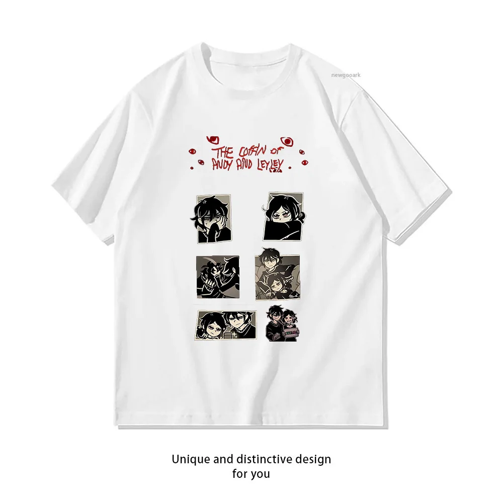 The Coffin of Andy and Leyley Andrew and Ashley Collage Art Red Eyes Background Woman Men Summer cotton Graphic T Shirts