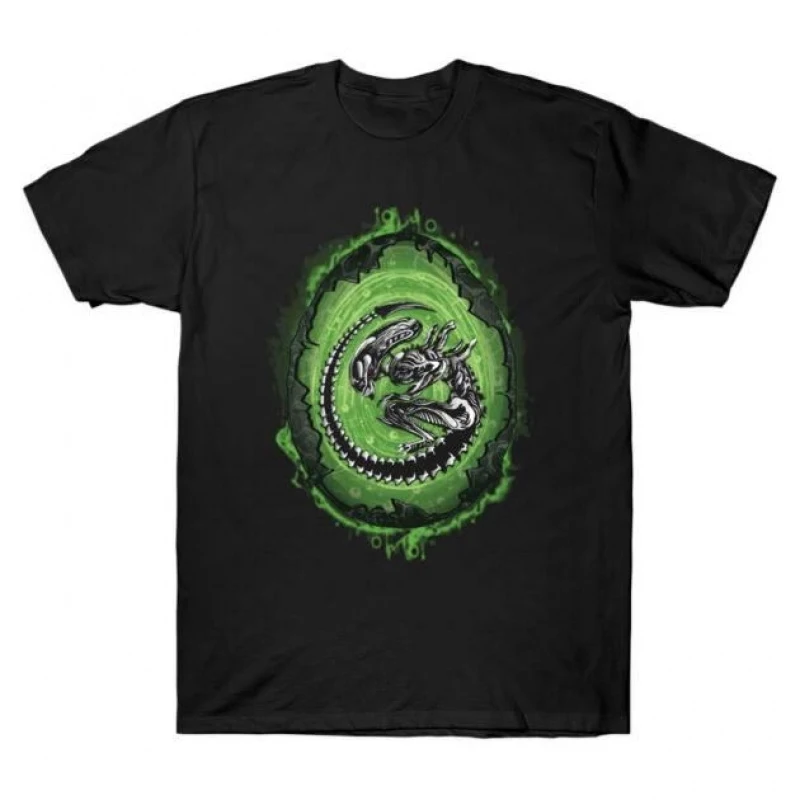 

0412 Retro Sci-Fi Alien Incubation Gift T-Shirt Weyland LV-426 Horror movie Xenomorp Short Sleeve Graphic clothes All size tops
