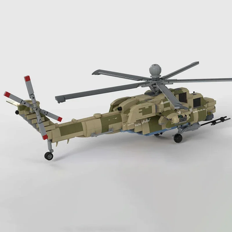 Military Series Model Moc Building Bricks 1:38 Mi28NM Fighter Model Building Technology Modular Blocks Construstion Toy Gifts