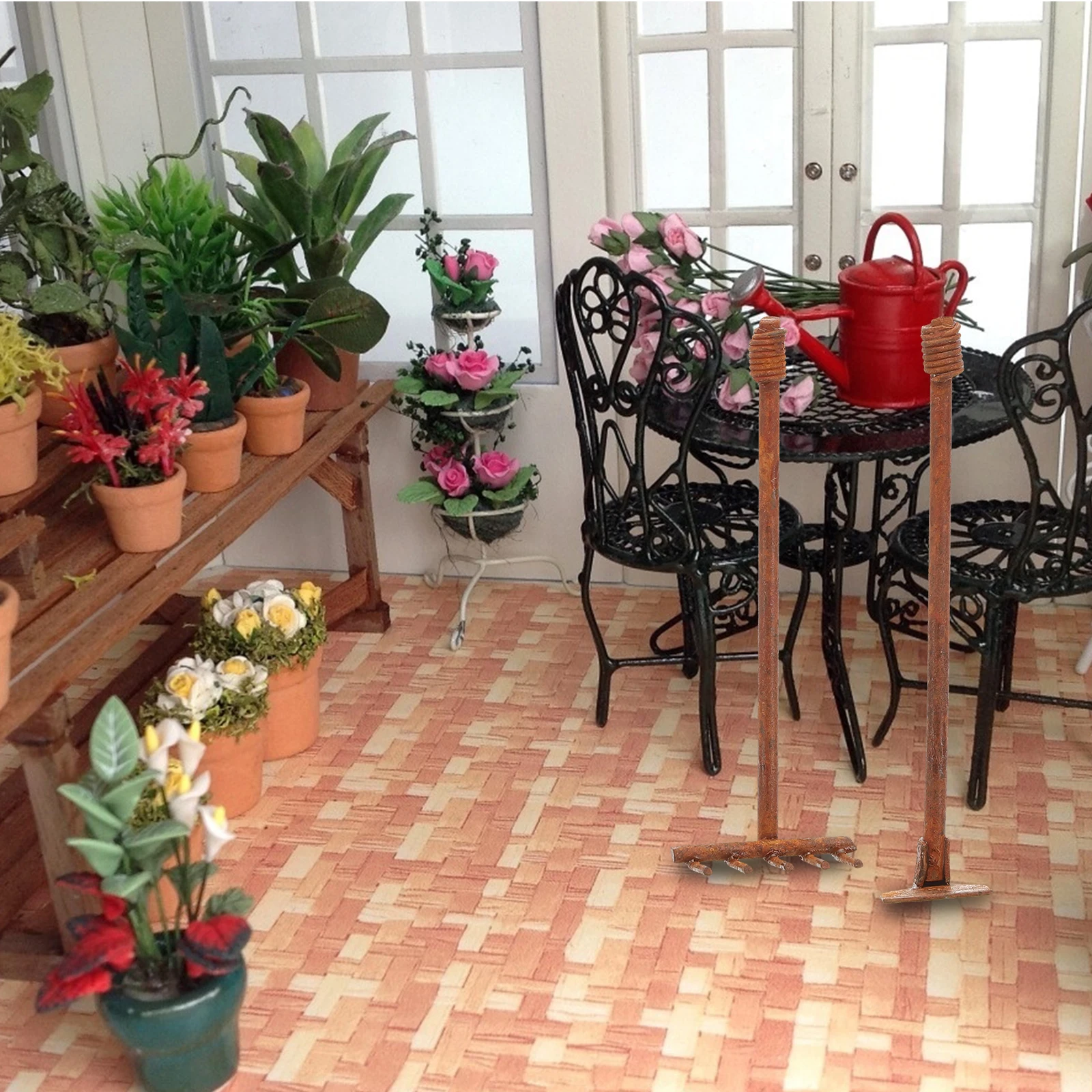 

1Set Mini Gardening Tools Creative Landscape Tools for Mini House Adornment Photography Props Miniature Garden Accessories