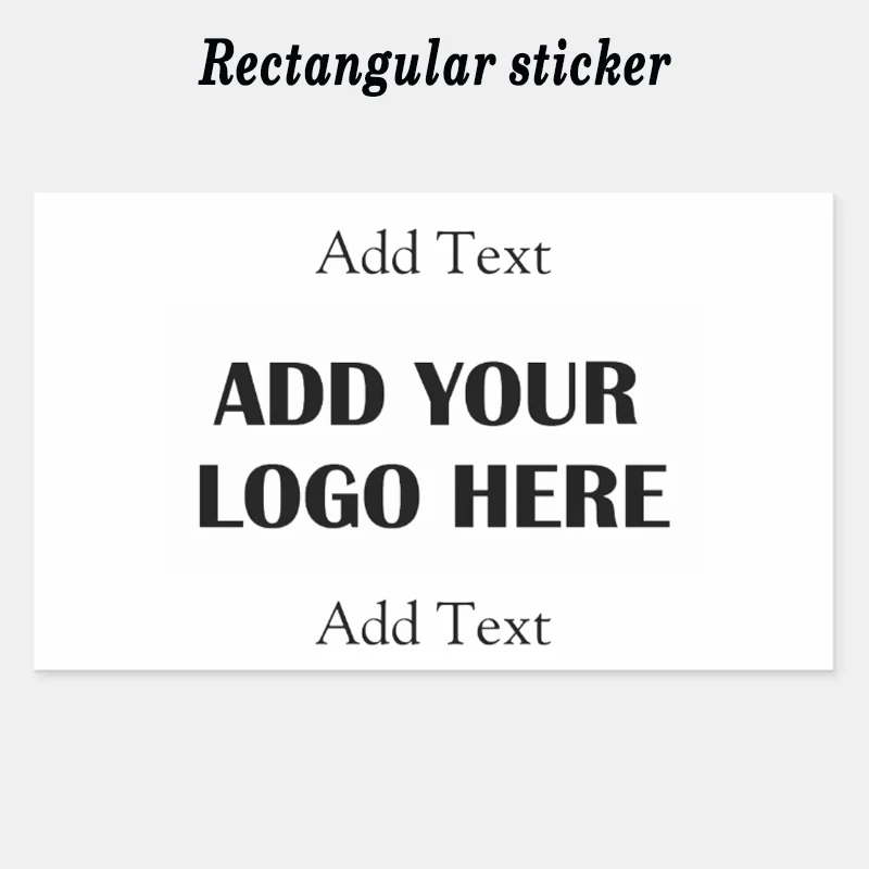 100PCS Customized Rectangular Logo White Paper Material Design Your Own Stickers Personalized Company Logo Box Stickers