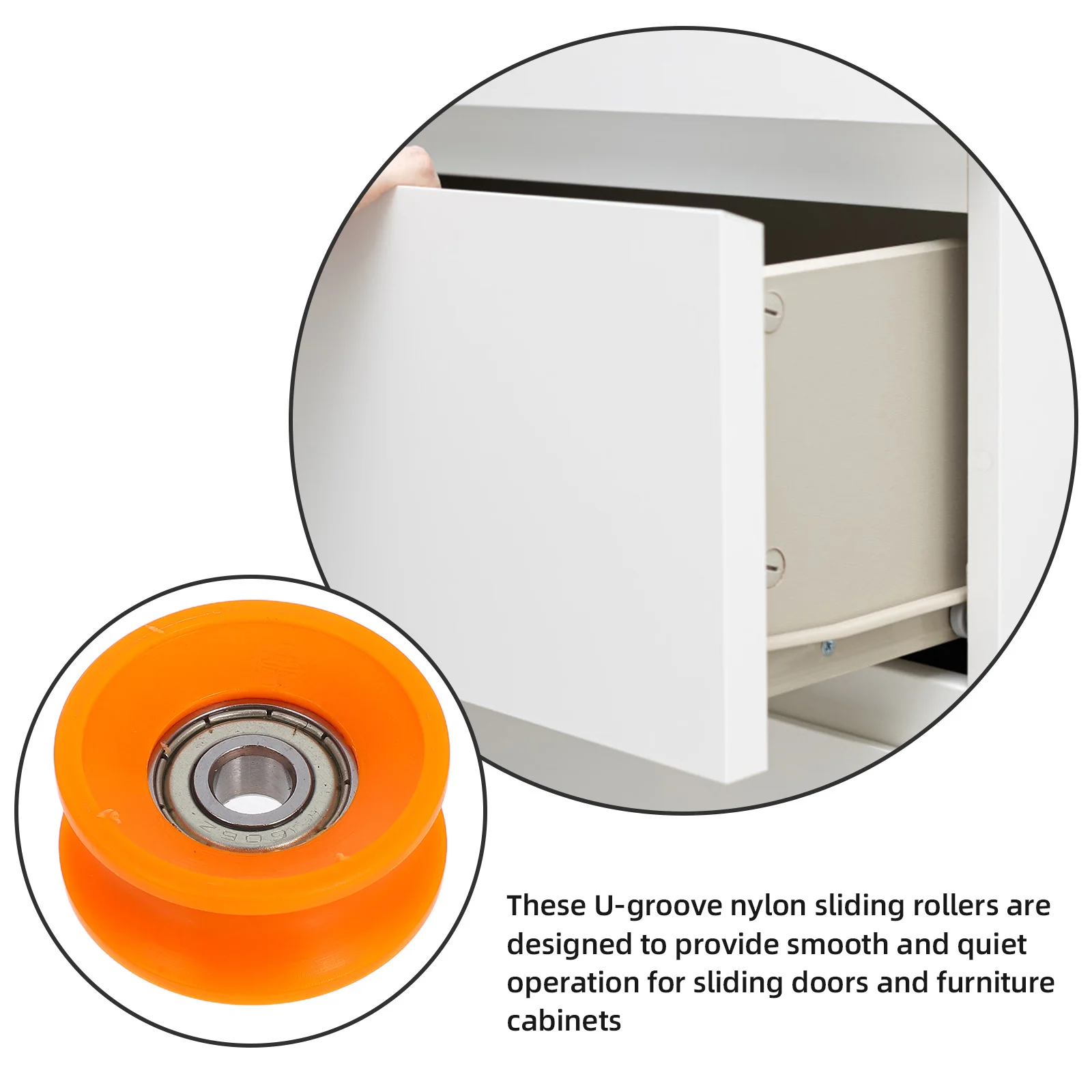 5 قطعة U الأخدود عجلة النايلون بكرات الباب المنزلقة الثقيلة المتداول بوابة عجلات محامل الصلب عملية سلسة للخزانة