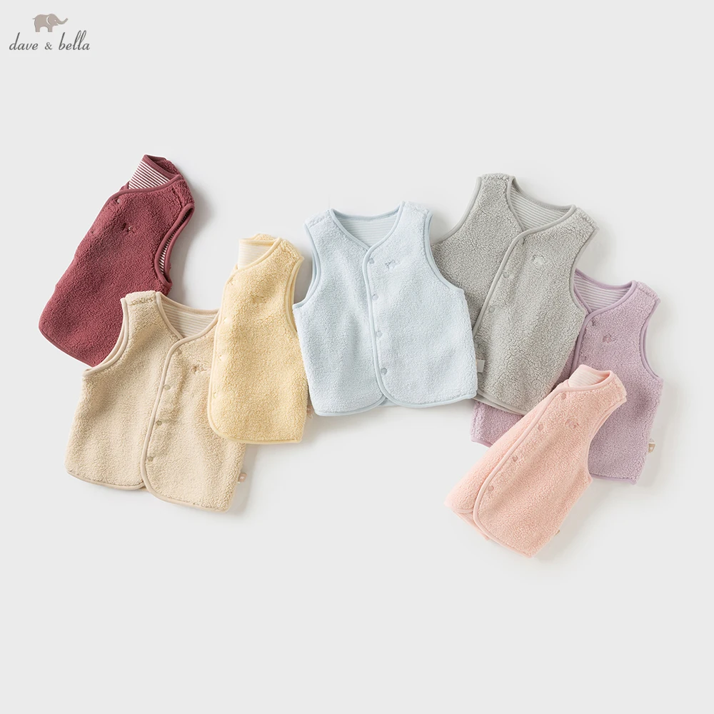 Dave Bella Winter Autumn Vest Coat Sleeveless Toddler Vest for Girls Boy Reversible Fleece Vest Waistcoat Outerwear DB4237450