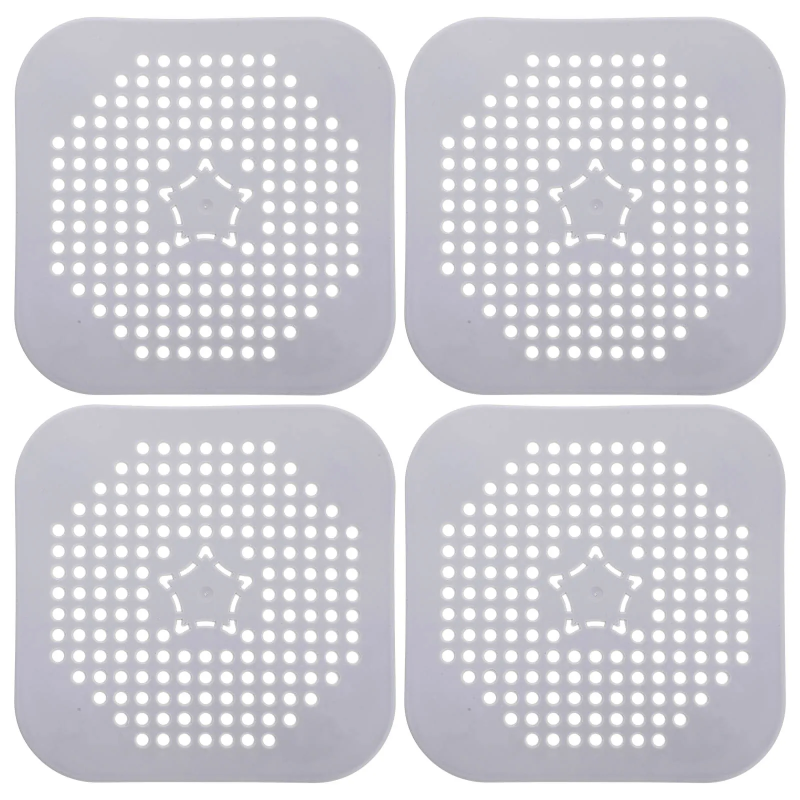 

4Pcs Bathroom Floor Hair Catcher Silicone Drain Strainer Anti-Odor Floor Sink Filter Smooth Flow Shower Drain Cover for Bathroom