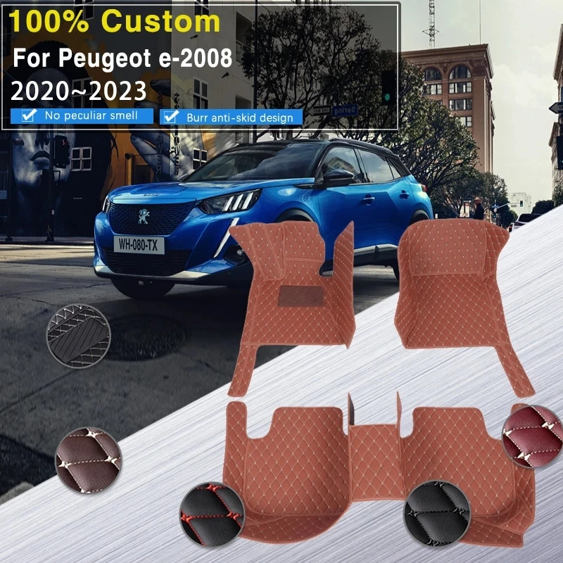 

Car Floor Mats For Peugeot e-2008 P24 2020 2021 2022 2023 Electric Waterproof Pad Car Mat Full Set Car Accessories Tapis Voiture