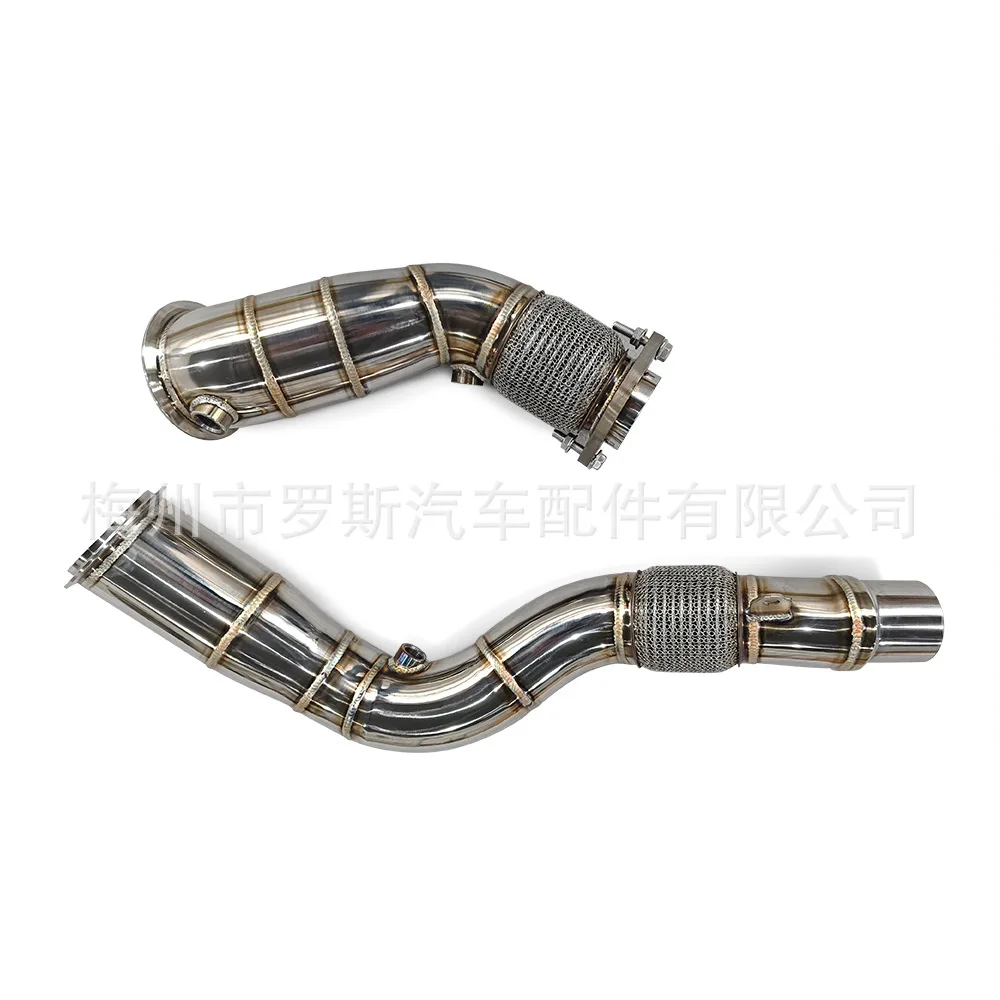 مناسبة لسيارات BMW M3 M4 F80 F82 3.0T 2014-2019 ماسورة عادم من الفولاذ المقاوم للصدأ أنبوب سفلي