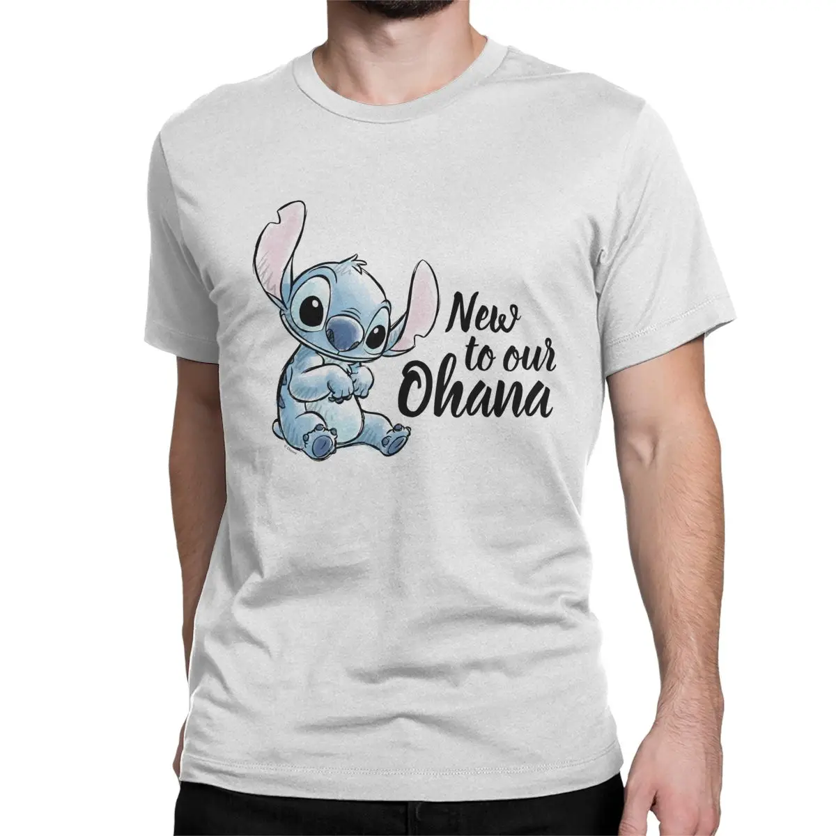 Stitch New To Our Ohana Baby T-Shirts for Men Women Fashion Pure Cotton Tees Short Sleeve T Shirts Birthday Present Tops