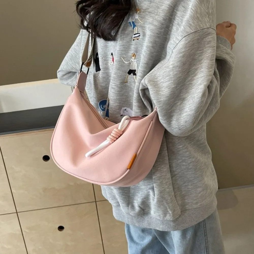 New Fashion Crossbody Bag Simple Wide Shoulder Strap Design Single Shoulder Bag Original Style Commuting Dumpling Women Bag image 5
