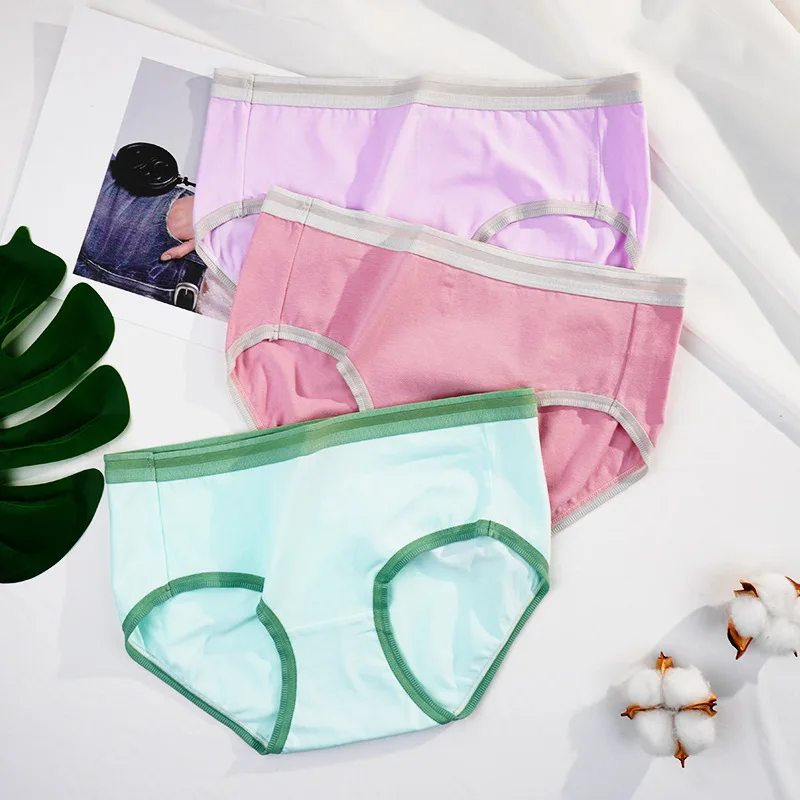 

1pcs Soft Cotton Women's Briefs Antibacterial Panties Female Breathable Simple Mid Waist Comfort Sexy Briefs Women's Panties New