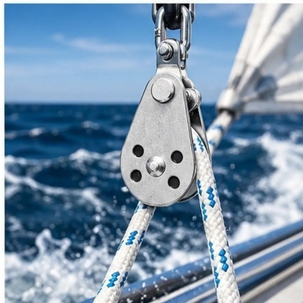 4Pcs Stainless Steel Marine Pulley Blocks Heavy Duty Nylon Kit Sailboat Accessories Kayak Parts Collection