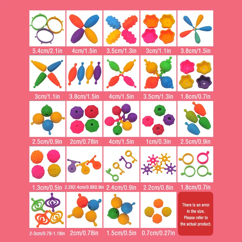 508/708/808/1008pcs DIY Handmade Beaded Kit Children Toy Multi-Shaped Colorful Bead Bracelet Necklace Arts Crafts Kid Xmas Gifts