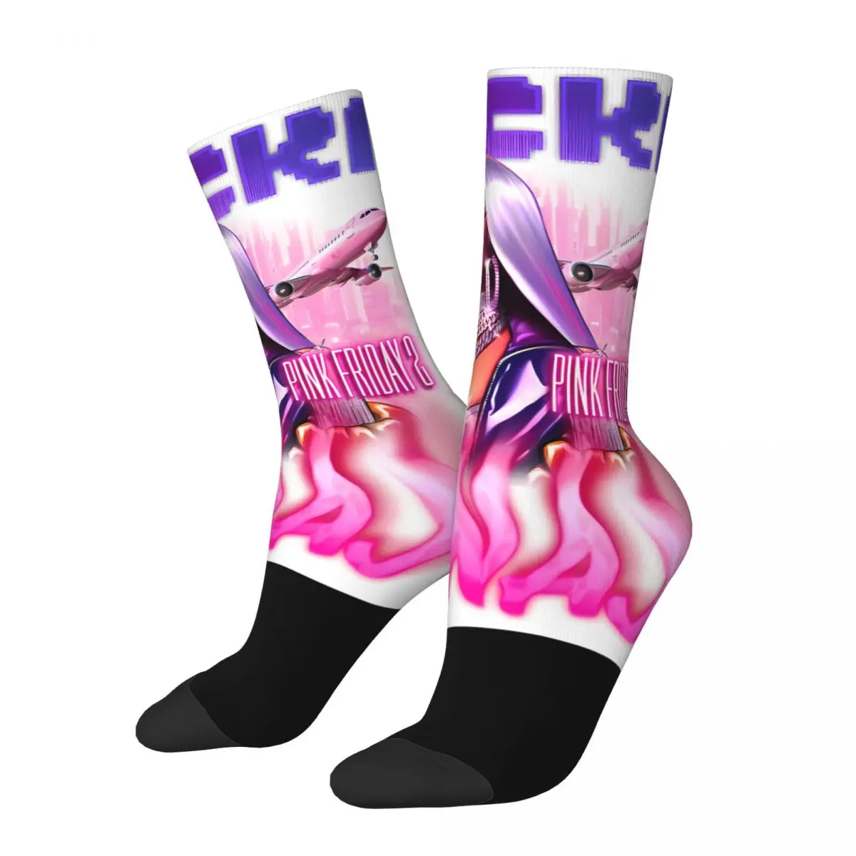 Awesome Crazy Men's compression Socks Unisex Nicki Minaj Harajuku Seamless Printed Funny Novelty Happy Crew Sock Boys Gift