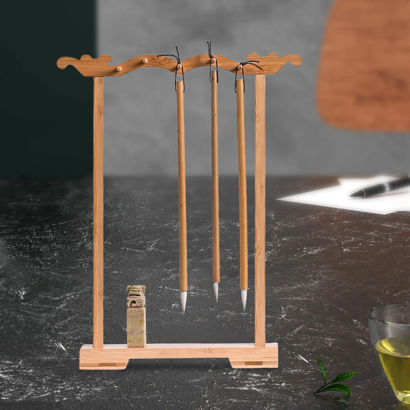 Calligraphy Brush Hanger Elegant Calligraphy Pen Holder for Home Dorm Office