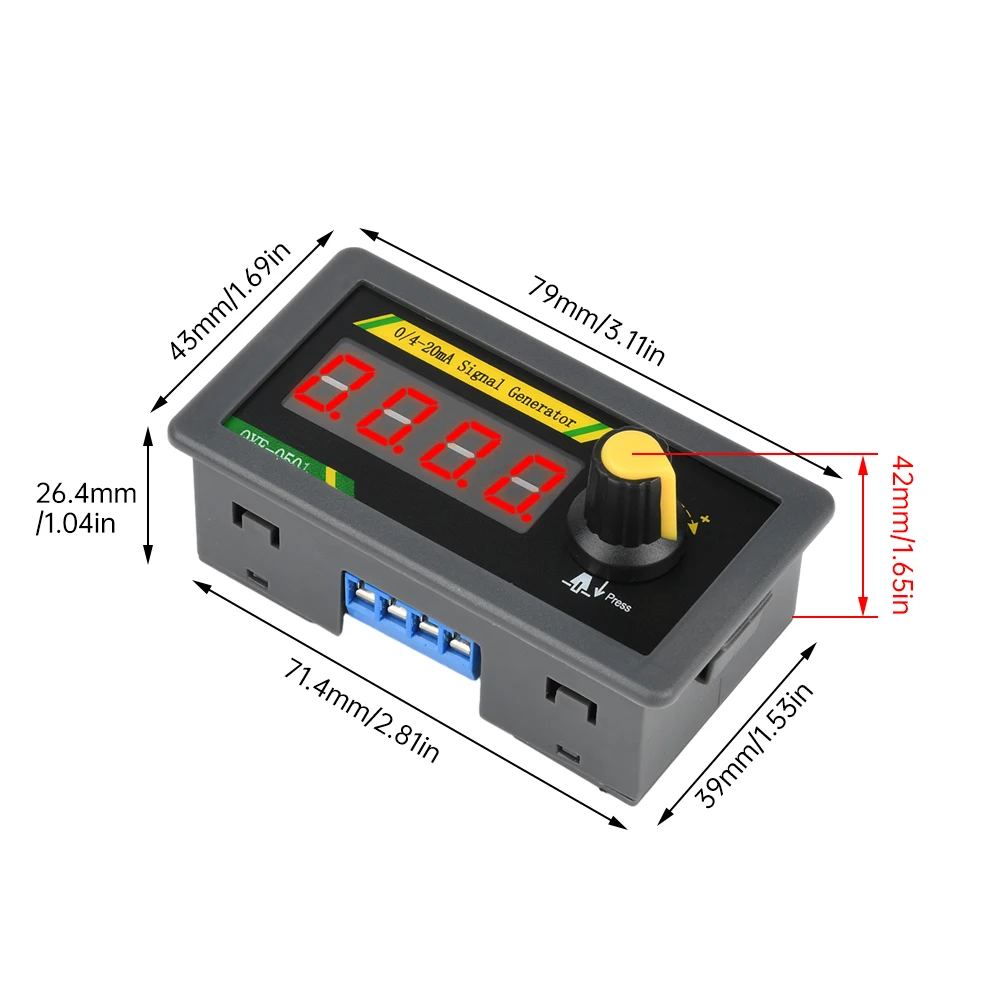 4‐20mA/0-20mA مولد إشارة عالي الدقة 4 أرقام LED محاكي الجهد الحالي لـ PLC/DCS/جهاز إرسال الضغط تصحيح الأخطاء