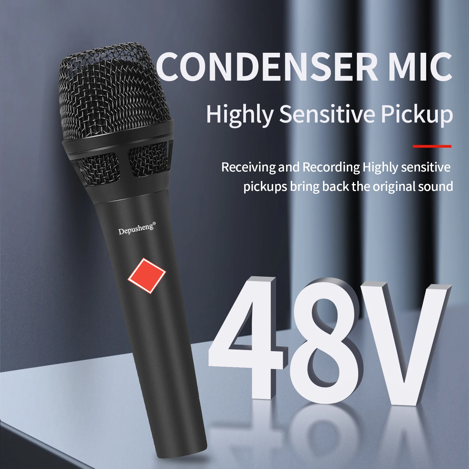 V300 Professional Condenser Microphone Home KTV Singing Stage Performance Hosting Vocal Cardioid Microphone Wired Microphone