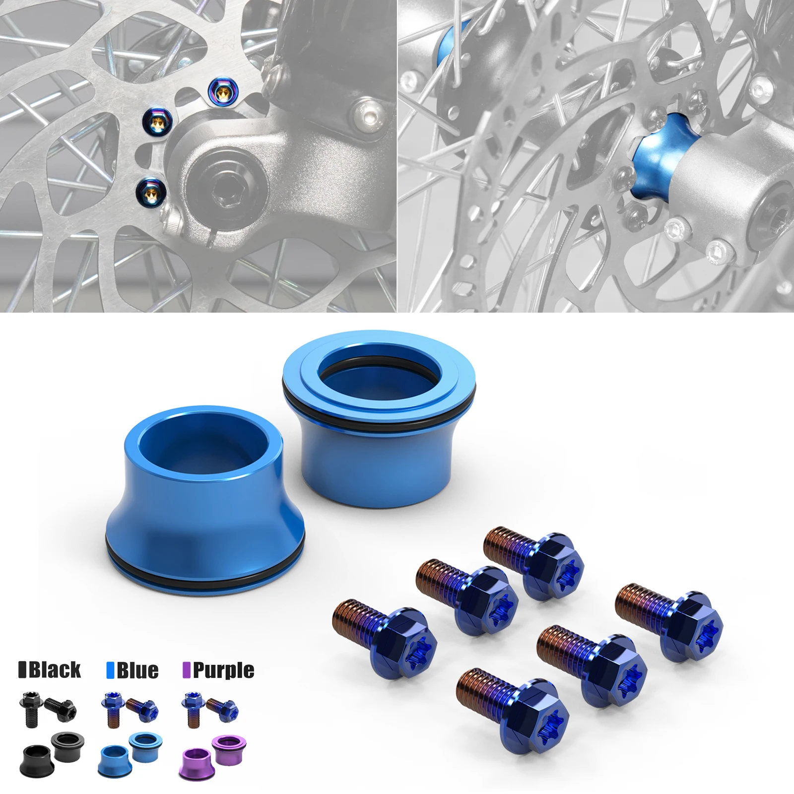 

NICECNC For Sur-Ron Surron Light Bee X S L1E Segway X160 X260 M5*10 Front Brake Disc Pad Screws Front Wheel Spacers Hub Collars