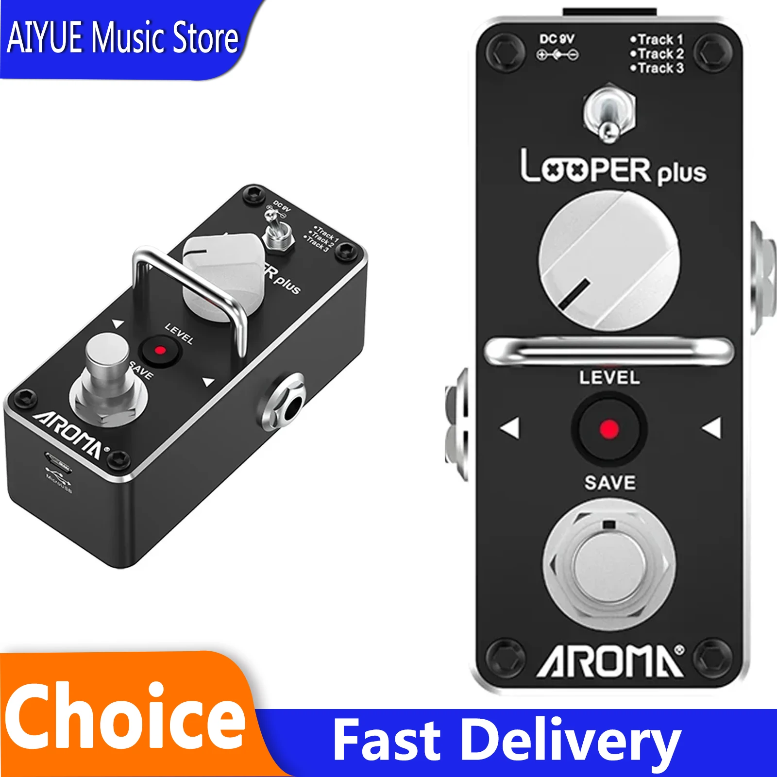 

AROMA Looper Plus Electric Guitar Effect Pedal 60 Minutes Unlimited Overlay Recordings Buffer Bypass ALP-3S Guitar Parts