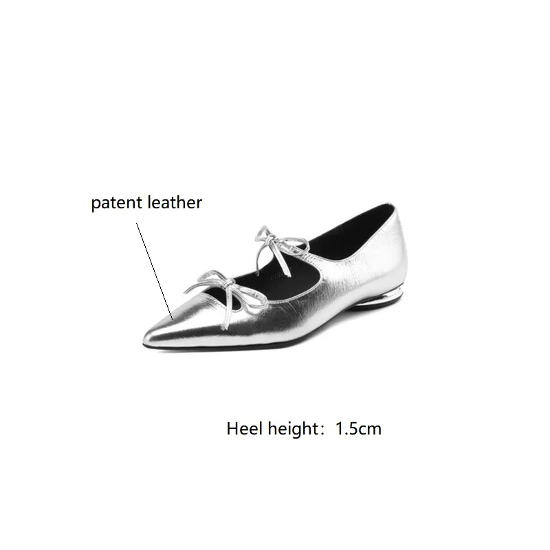 2023 New Spring/Autumn Pointed Toe Women Pumps Patent Leather Low Heels Shoes for Women Comfortable Mary Jane Shoes Ladies Shoes