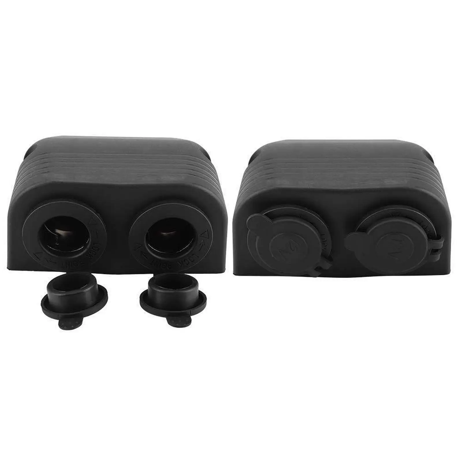 

Double Outlet Car Lighter Panel Sturdy DIY Kit Professional Waterproof Car Adapter for Marine Truck Motorbike Boat Parts