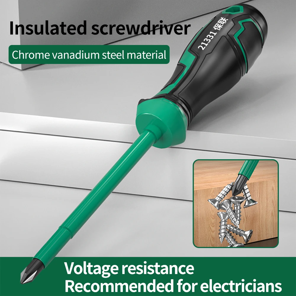 1 PC Insulated Screwdriver Slotted Phillips Nut Driver Magnetic Screw Key Bits Electrician's Professional Maintenance Hand Tool