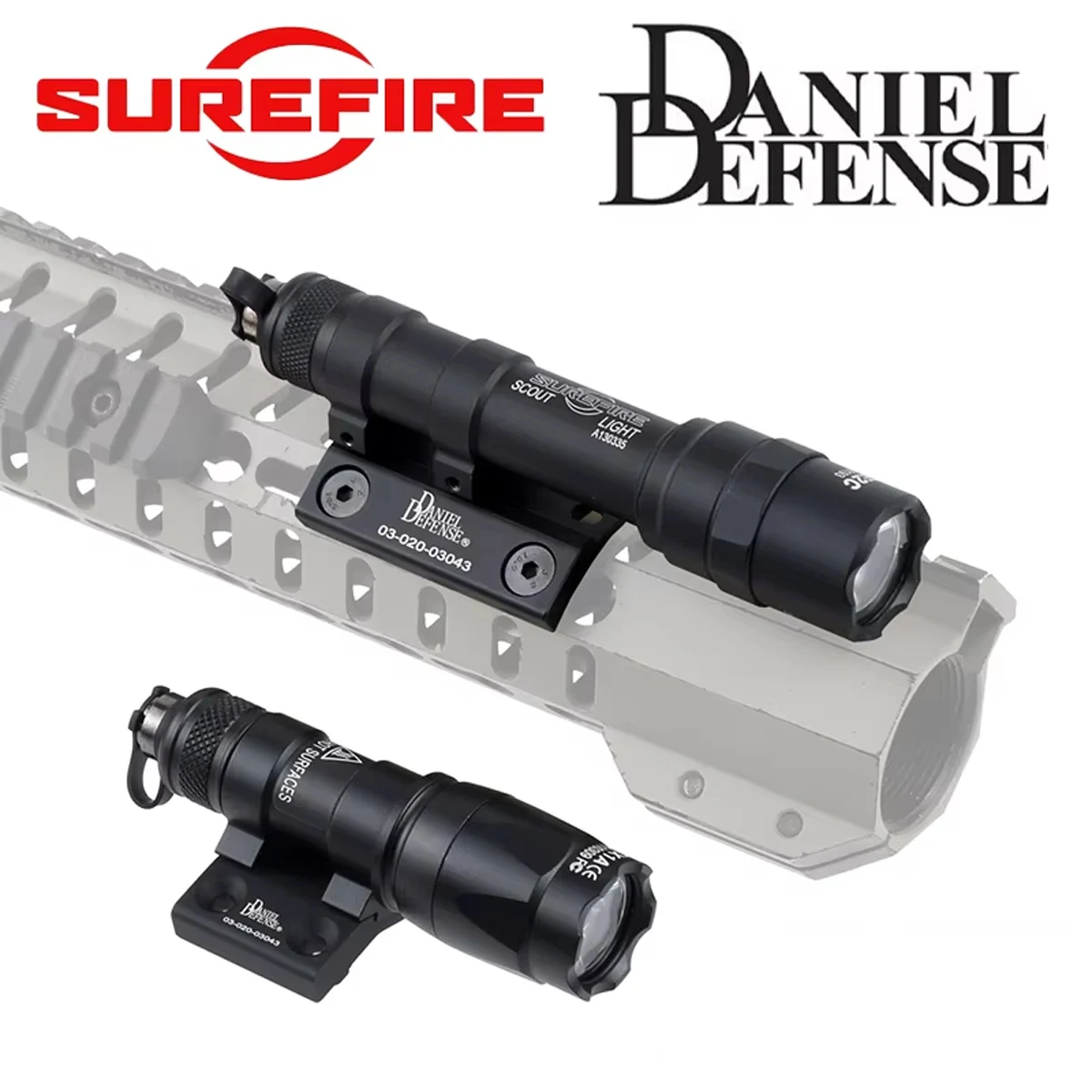 Image of SureFire M300 M600 Taktische Taschenlampe mit Scout Light Side Daniel Defense Halterung 20MM Schiene Airsoft Ausrüstung