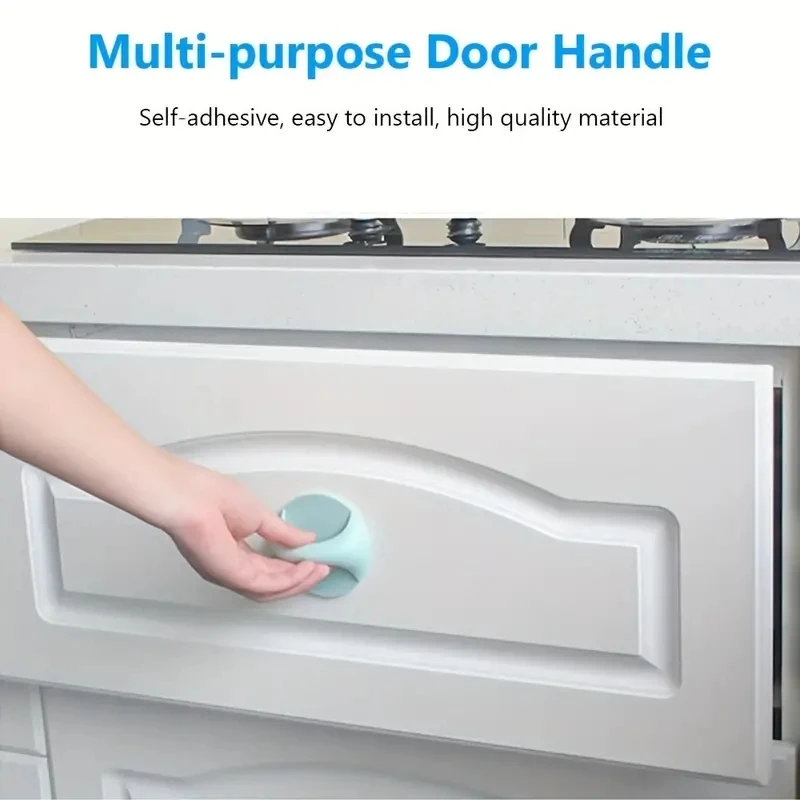 1Pc Round Multi-Purpose Glass Window Refrigerator Auxiliary Knobs Wardrobe Furniture Self-adhesive Door Handle