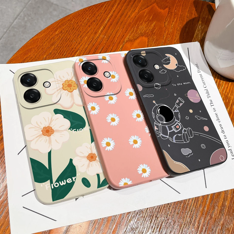 Flower Case For Oppo A3 Pro A3X A3S Soft Upgrade Liquid Silicone Camera Protection Phone Shell For Oppo A 3 Back Cover Coque