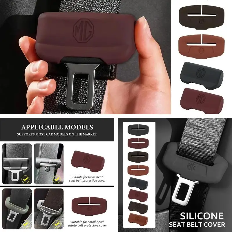 MG Specific Seatbelt Buckle Silicone Protective Sleeve Fit ZS EV MG4 EV HS Cyberster, Shockproof Safety Belt Buckle Cover Part