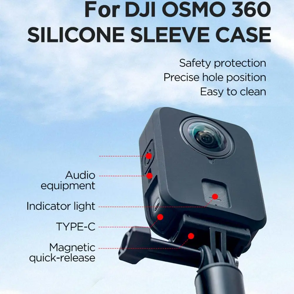 

Силиконовый чехол для камеры DJI Osmo Action 360, защитный чехол для всего тела, противоударный чехол с защитой от царапин
