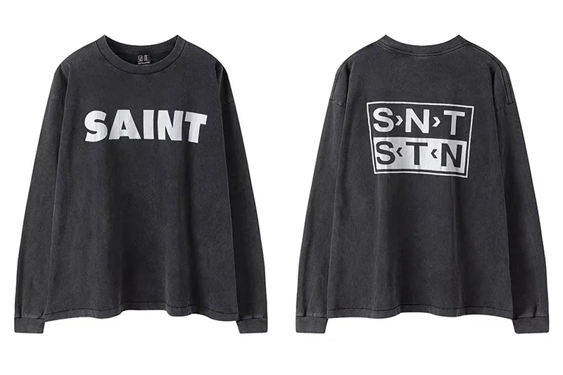 Smile 666 Vintage Casual SAINT Long Sleeve T Shirt Men Woman High