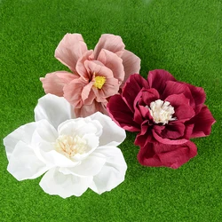 3/1pcs DIY Crepe Paper Flower Artificial Peony Rose Head For Home Wedding Birthday Party Background Wall Decor DIY Crafts Flower