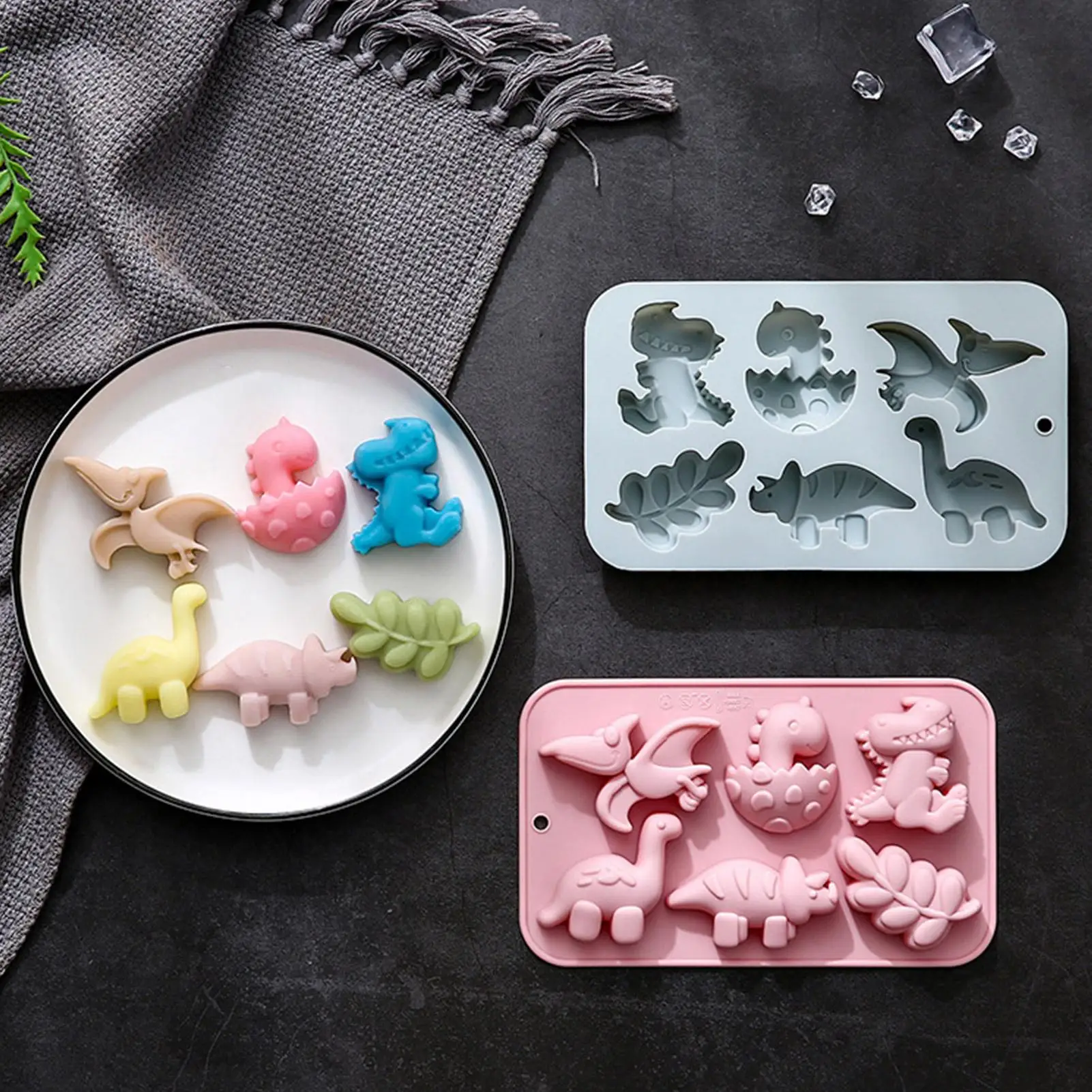 Dinosaur Cake Mold 6 Cavity Cute Molds For Different Dinosaur Shapes Silicone Kawaii Animal Dino Mold For Kids Dinosaur