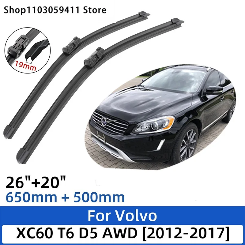 

For Volvo XC60 T6 D5 AWD 2012-2017 26"+20" Front Rear Wiper Blades Windshield Windscreen Window Cutter Accessories 2016 2017