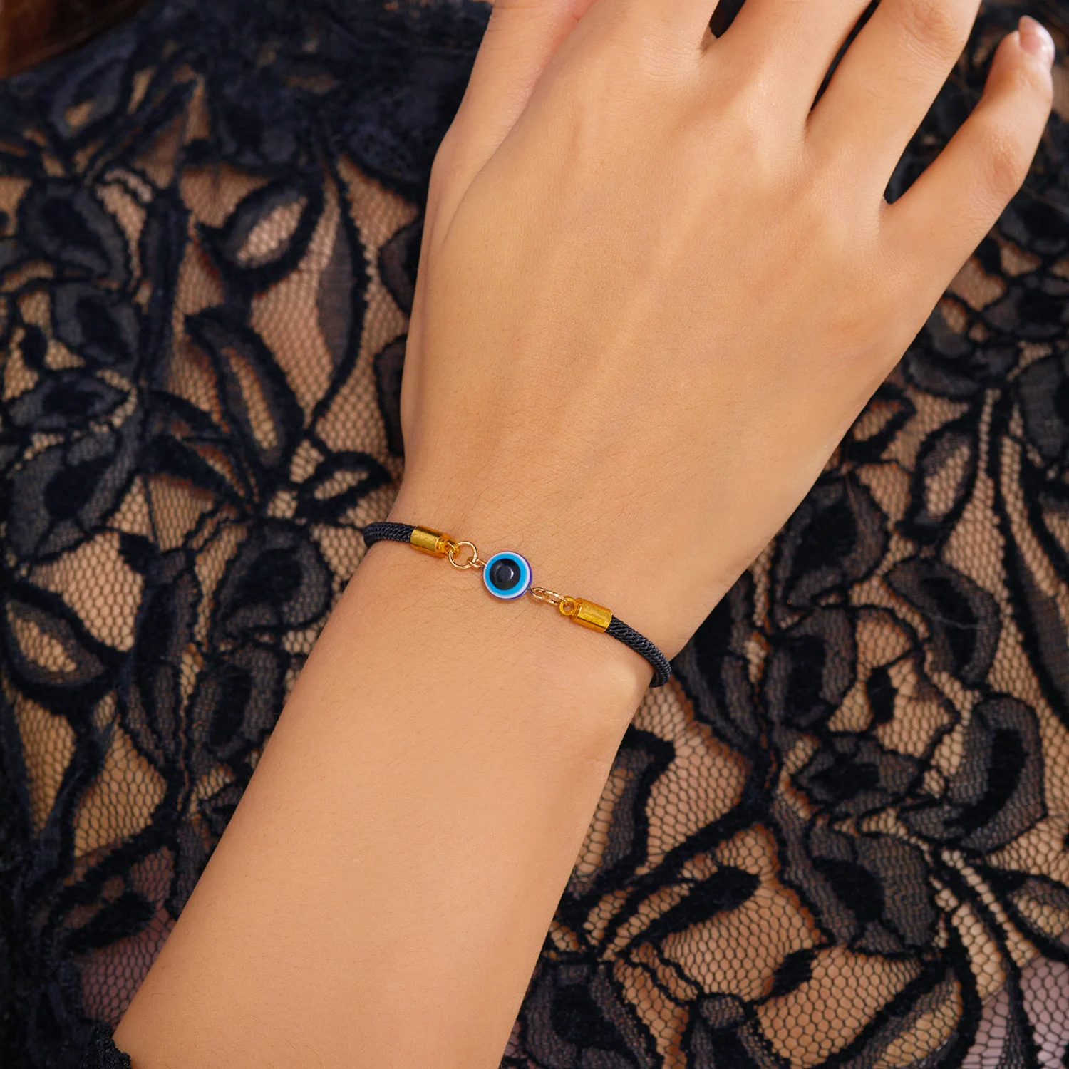 Einfaches türkisches blaues Evil Eye 7-Knoten-geflochtenes Armband für Damen und Herren, glückliches rotes Seil, handgefertigtes Armband, Ästhetik, Party-Schmuck – Detail 9