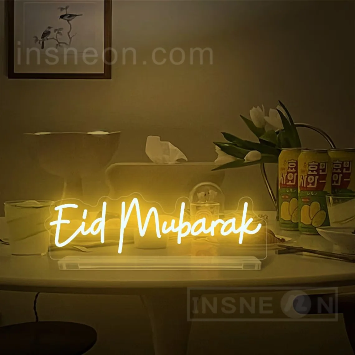 Eid Mubarak Neon Sign Festival Neon Signs Led Light Home Bedroom Wall Decor Festival Party Decor Crescent Islamic Gifts Neon Art