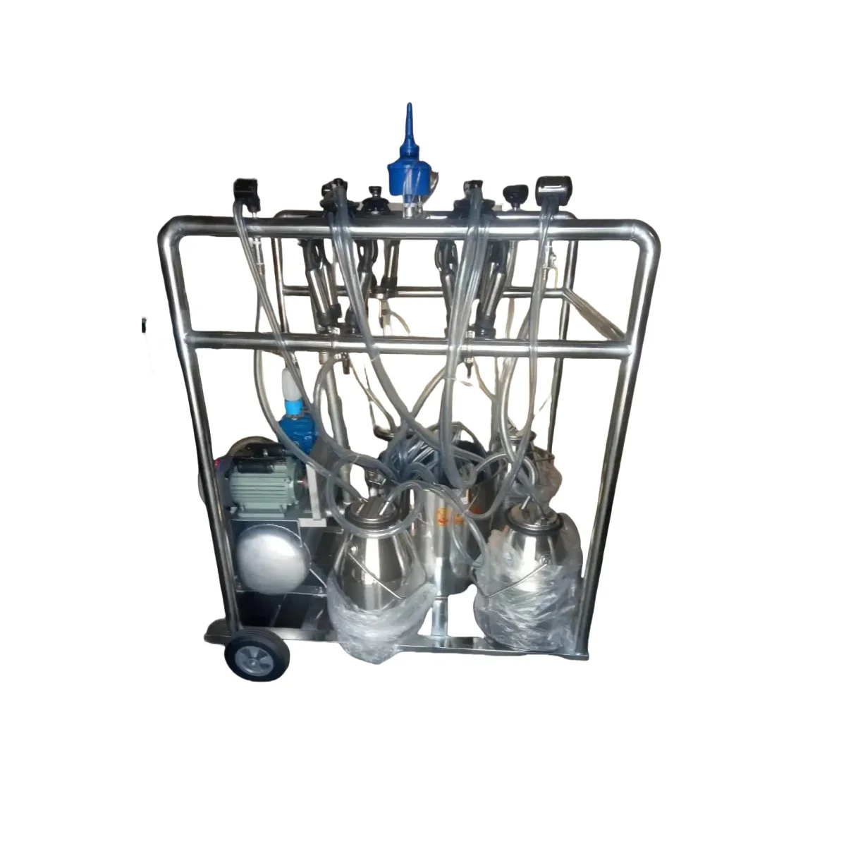 

Automatic Dairy Cows Goats Sheep Milking Machine with Four Nipples Portable Electric Cow Pail Parlor Condition Used