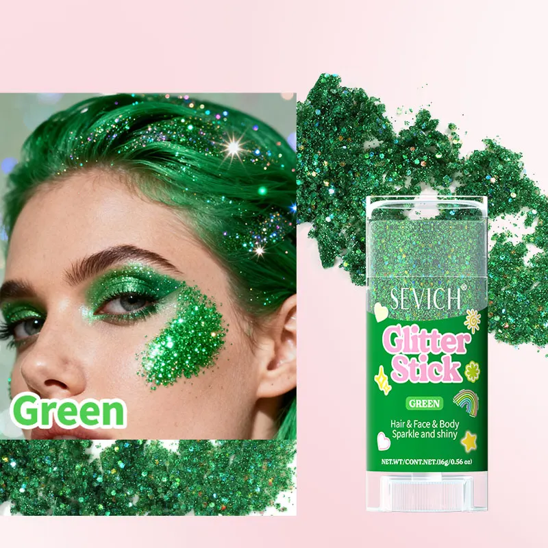 Sprankelende pailletten Glitter Gel Stick Zeemeermin Pailletten Body Glitter Gel Cosmetisch Haar Glitter Festival Make-up voor kerstfeest