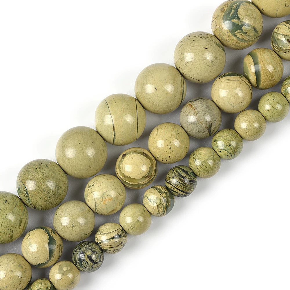 

Genuine Natural Green Jasper AAA Gemstone Round Loose Beads for Jewelry Making DIY Bracele