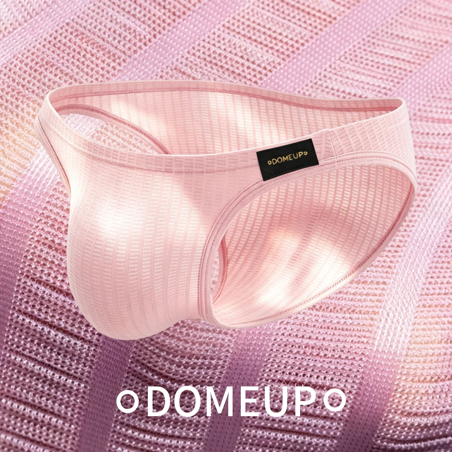1PCS DOMEUP Mens Textured Striped Briefs Soft Stretch Fabric Large Pouch Low Rise Breathable Fashion Male Underpants DP912
