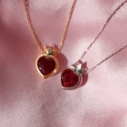 Princess Charm School Blair Heart Necklace For Women Girls Fashion Wedding Jewelry Gold Plated Crown Heart Necklace Gift For Her