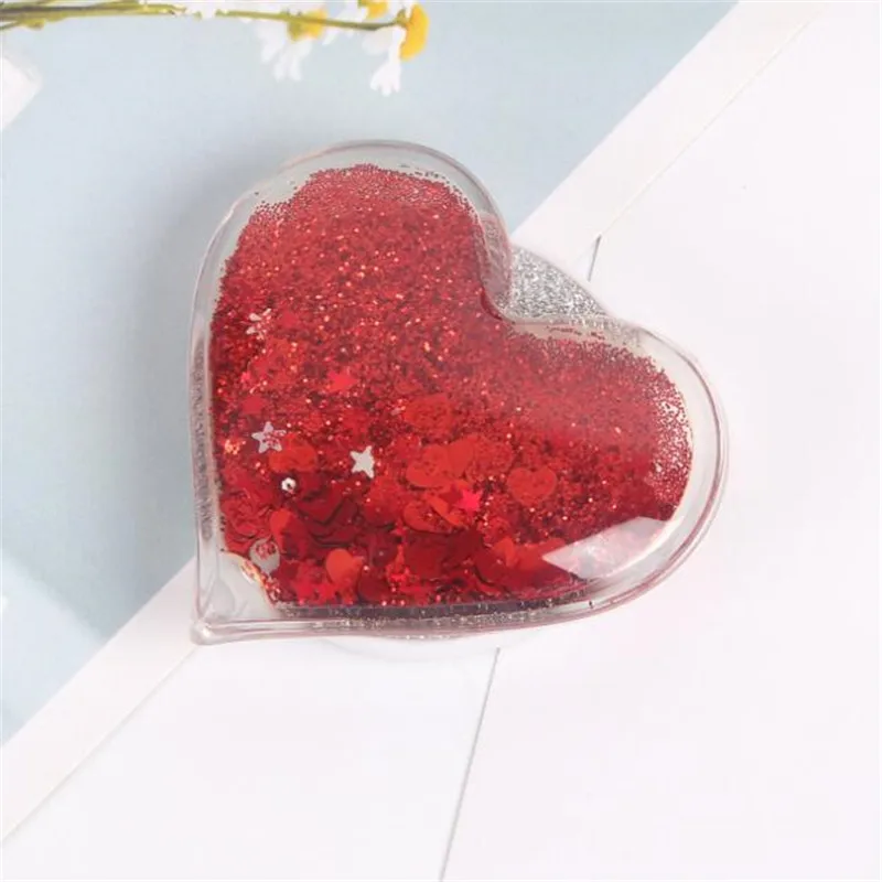 Mobile Phone Holder Stand 3D Quicksand Heart Love Finger Ring For Smartphone Mobile Phone Ring Holder Bracket Telefoon Houder