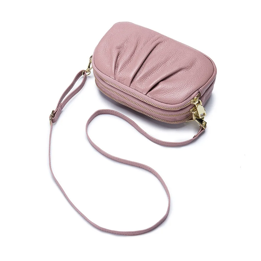 

Nesitu High Quality Red Green Blue Black Pink Top Grain Genuine Leather Small Women Shoulder Messenger Bag Phone Purse M5180