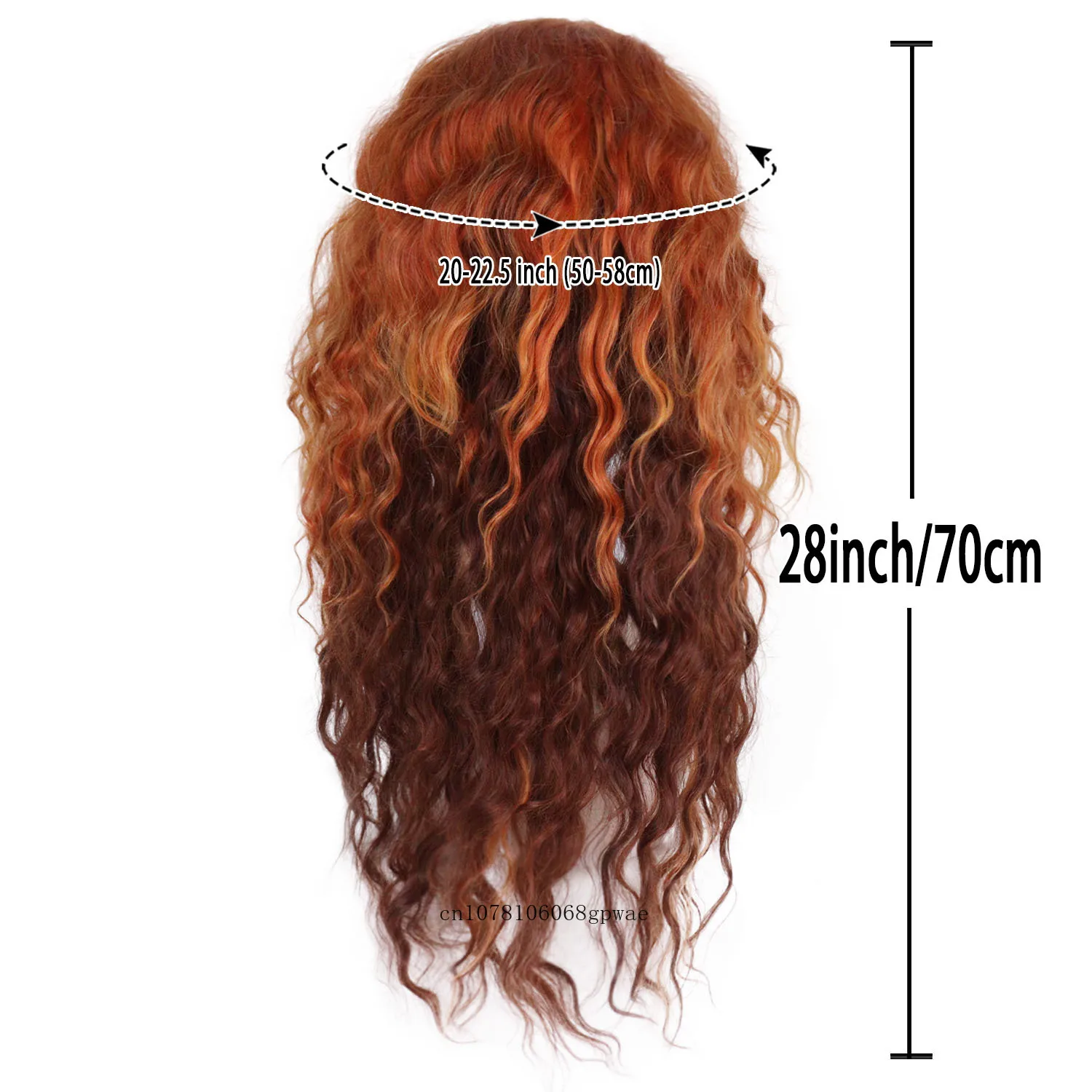 Premium Heat Resistant Synthetic Red Copper Wig Vibrant Ombre Long Curly Wig Gradient Color Big Wave Wig for Women Daily Party