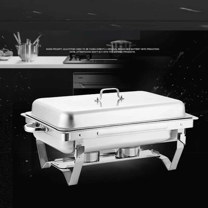 

Chafing Dish Buffet Set 1- 3 Grid Stainless Steel Rectangular Catering Chafer Warmer Set Buffet Dishes Warming Set