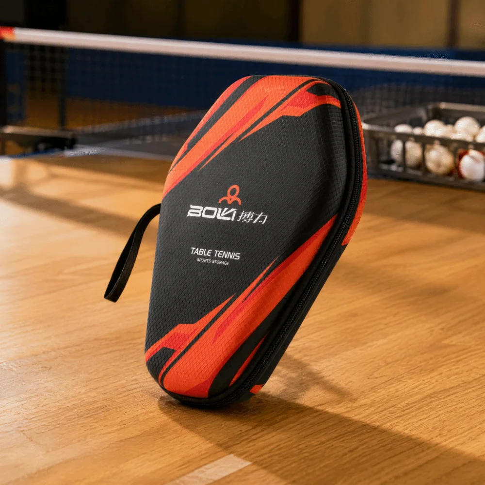 EVA Material Table Tennis Paddle Case Black Orange Color Two Printed Styles Ping Pong Paddle Hard Case