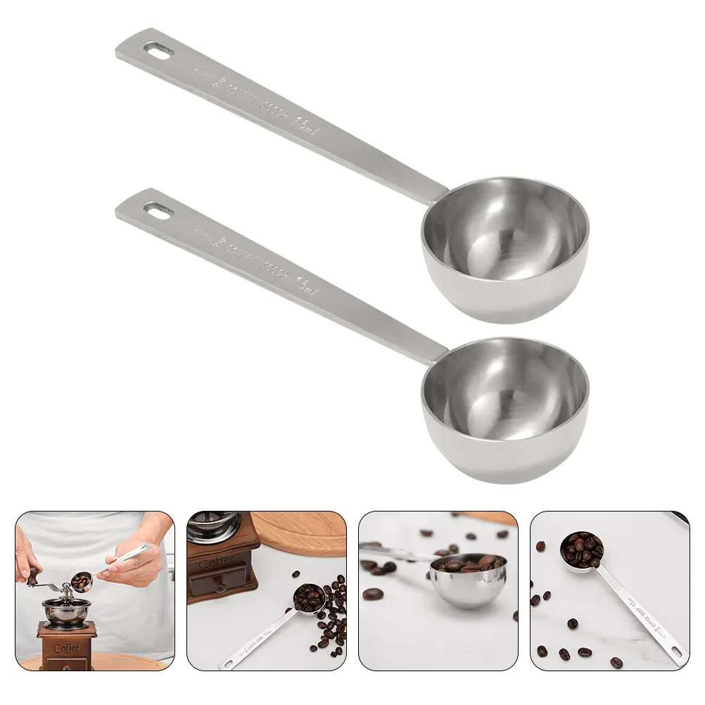 

2Pcs Measuring Spoons Stainless Steel Coffee Tea Scoops Baking Powder Sugar Salt Small Food Scoops Kitchen Measuring Utensils